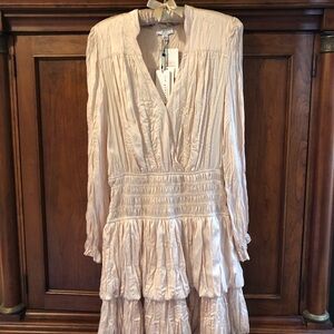 NWT Current Air Cream/ Soft Pink Long Sleeve Dress